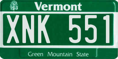 VT license plate XNK551