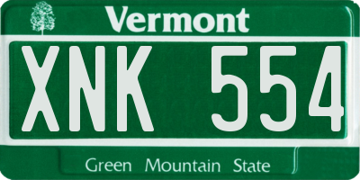 VT license plate XNK554