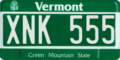 VT license plate XNK555