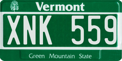 VT license plate XNK559