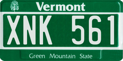 VT license plate XNK561