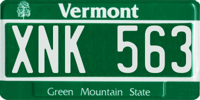 VT license plate XNK563