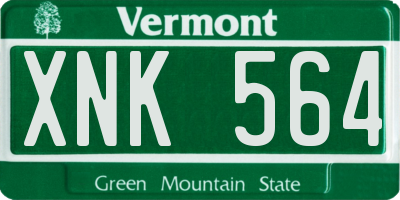 VT license plate XNK564