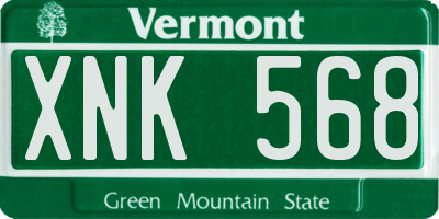 VT license plate XNK568