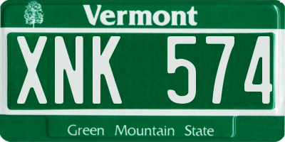 VT license plate XNK574