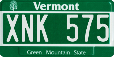 VT license plate XNK575