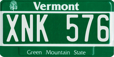 VT license plate XNK576