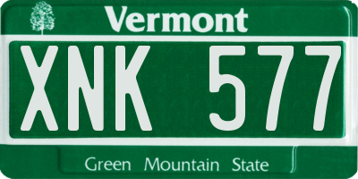VT license plate XNK577