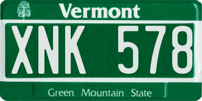 VT license plate XNK578