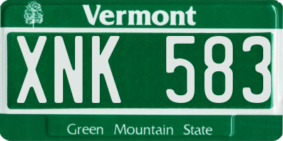 VT license plate XNK583
