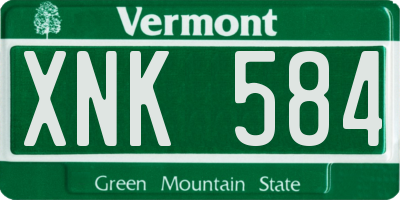 VT license plate XNK584