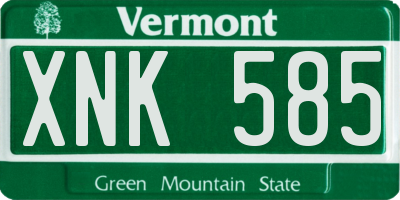 VT license plate XNK585