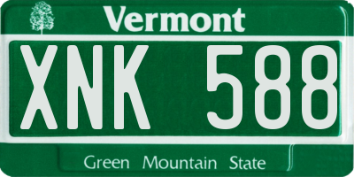 VT license plate XNK588