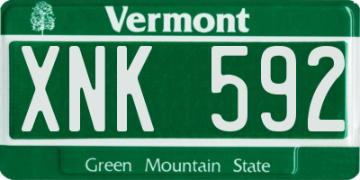 VT license plate XNK592