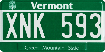 VT license plate XNK593