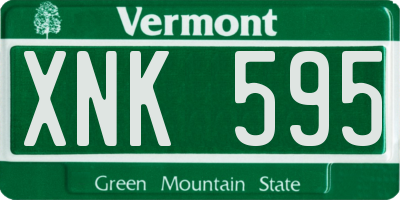 VT license plate XNK595