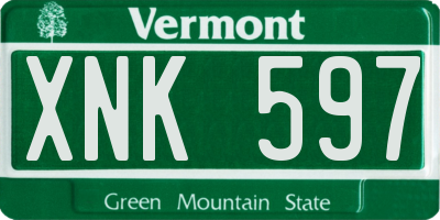 VT license plate XNK597