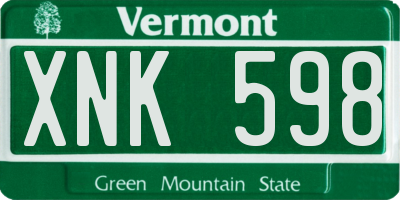 VT license plate XNK598