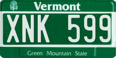 VT license plate XNK599