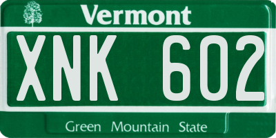VT license plate XNK602