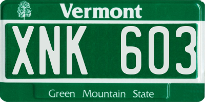 VT license plate XNK603