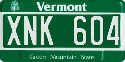 VT license plate XNK604