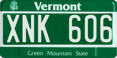 VT license plate XNK606