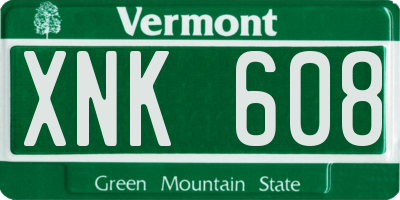 VT license plate XNK608