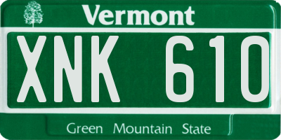 VT license plate XNK610
