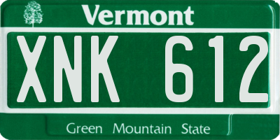 VT license plate XNK612