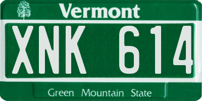 VT license plate XNK614