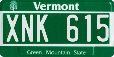 VT license plate XNK615