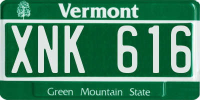 VT license plate XNK616