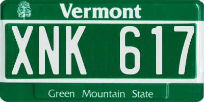 VT license plate XNK617