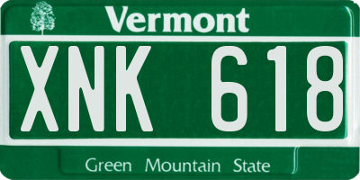 VT license plate XNK618