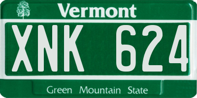 VT license plate XNK624