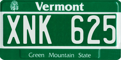 VT license plate XNK625