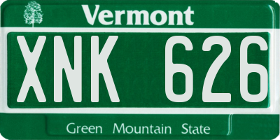VT license plate XNK626