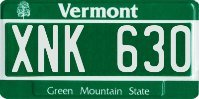 VT license plate XNK630