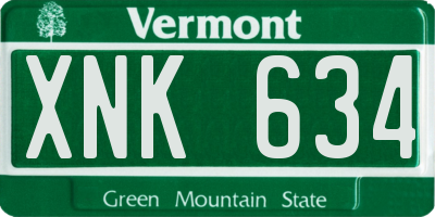 VT license plate XNK634