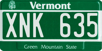VT license plate XNK635