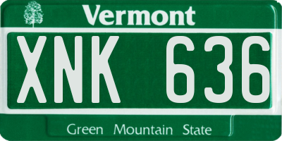 VT license plate XNK636