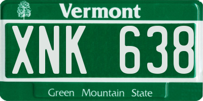 VT license plate XNK638