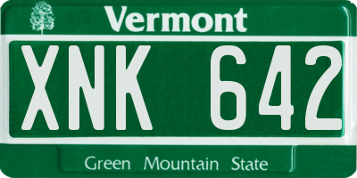VT license plate XNK642
