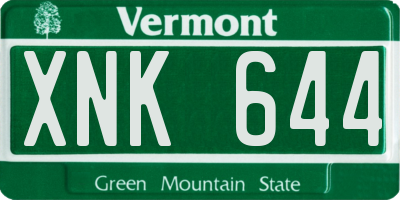 VT license plate XNK644