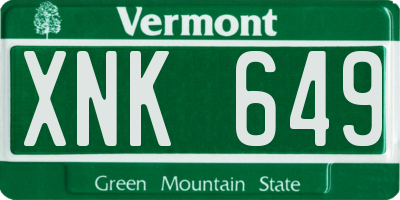 VT license plate XNK649