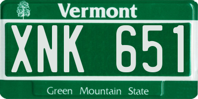 VT license plate XNK651