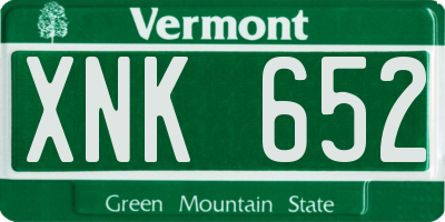 VT license plate XNK652