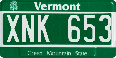 VT license plate XNK653
