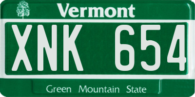 VT license plate XNK654